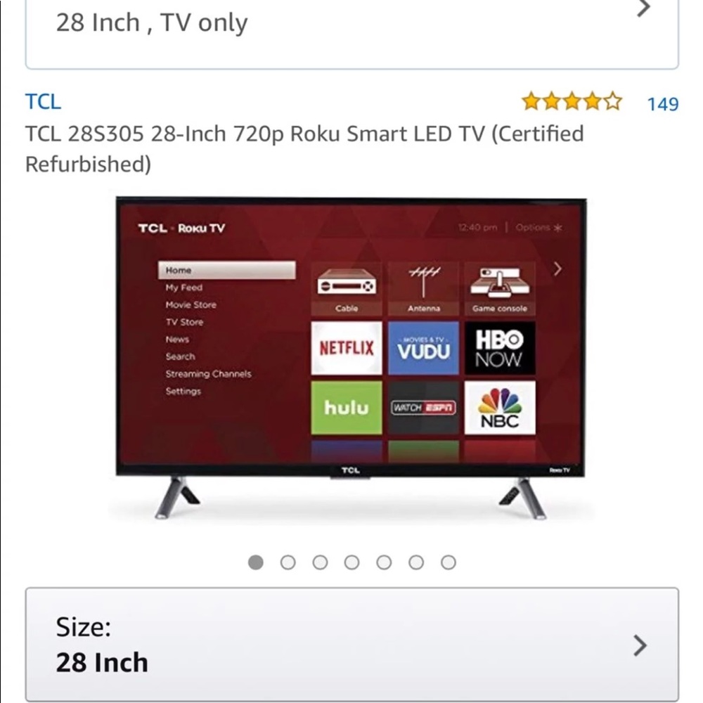 28 inch roku tv